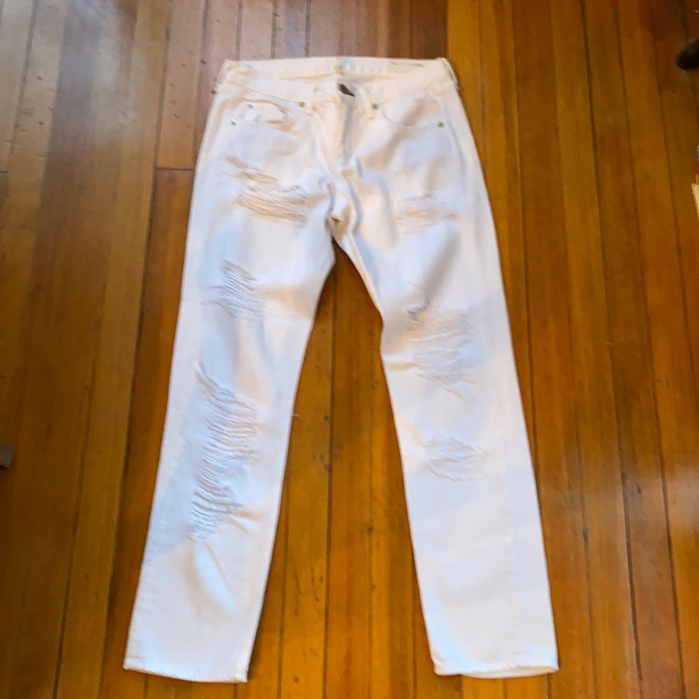 Rag & Bone white ripped jeans size 25